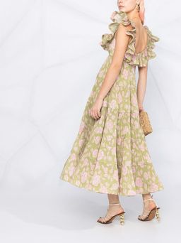 Zimmermann Lovestruck Pleated Floral Gown Print Size 1/Au 10 for rent on The Volte - image 4