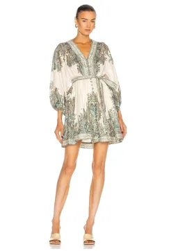 Zimmermann Brighton Paisley Mini Dress Turquoise Paisley Size 6 for rent on The Volte - image 1