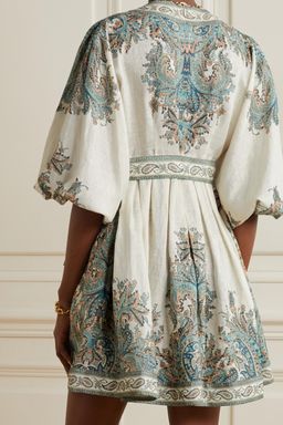 Zimmermann Brighton Paisley Mini Dress Turquoise Paisley Size 6 for rent on The Volte - image 3