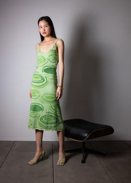 House of CB Sunny Hockney Midi Dress Green Size 6 for rent on The Volte - image 1