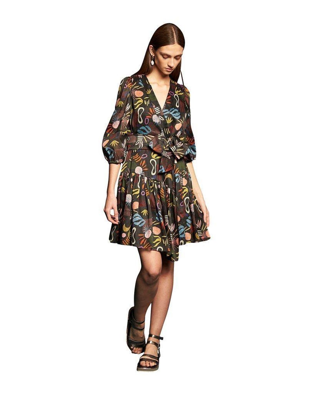 Ginger & Smart Synchronize Wrap Dress Print Size 10 - Image 1