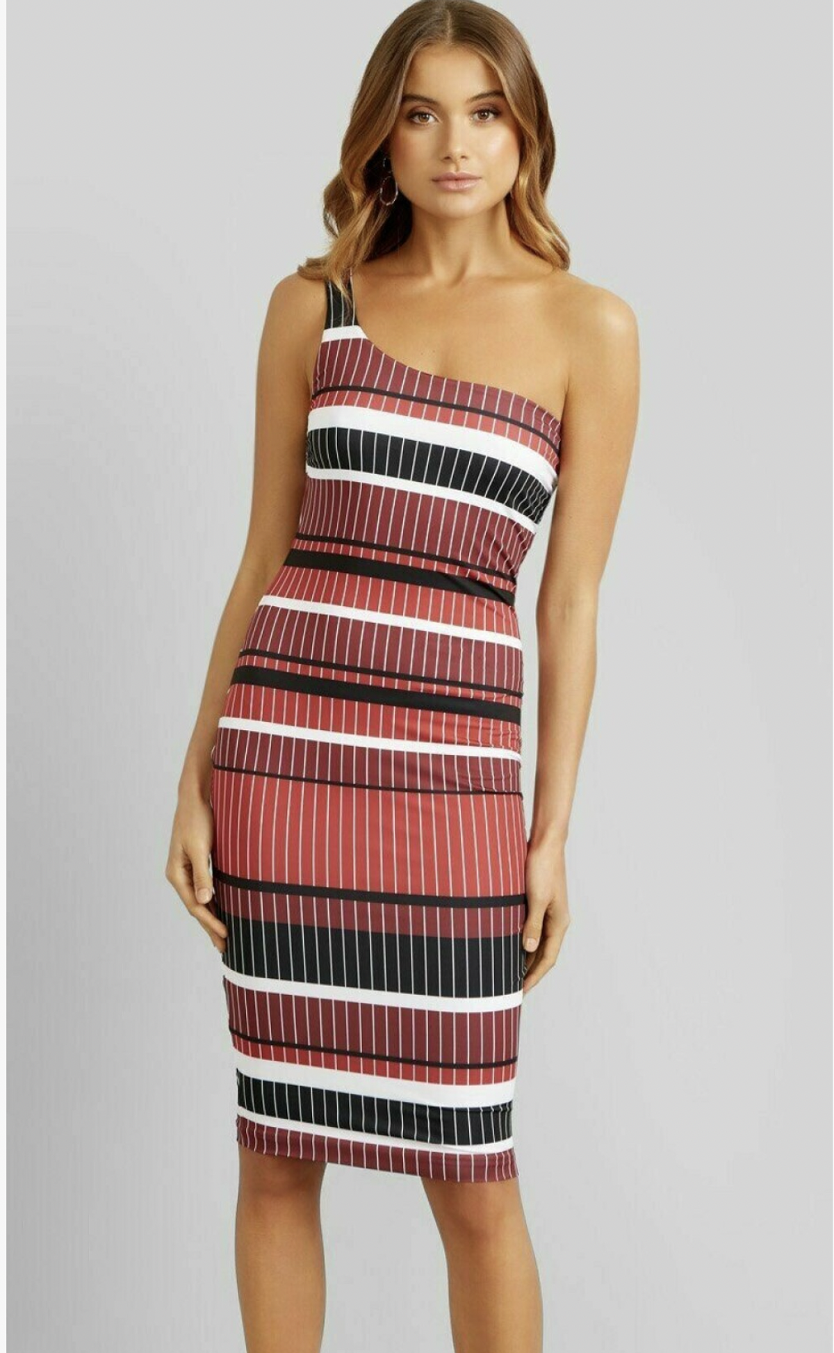 Kookai Diesel One Shoulder Midi Dress Print Size 10 - Image 2