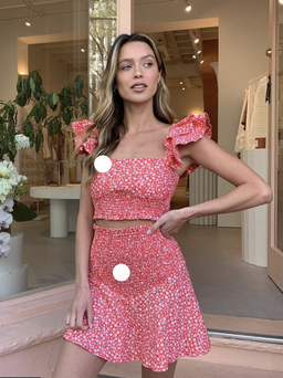 By Nicola Poppy Top & Skirt- Red Posy size 8 for rent on The Volte - image 2