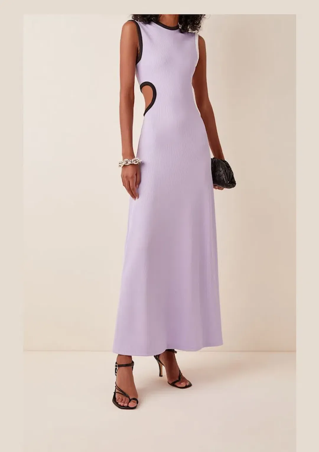 Christopher Esber Fran Cutout Ribbed Knit Dress Purple Size 6 for rent on The Volte - main image