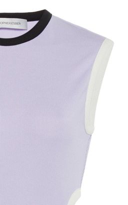 Christopher Esber Fran Cutout Ribbed Knit Dress Purple Size 6 for rent on The Volte - image 3