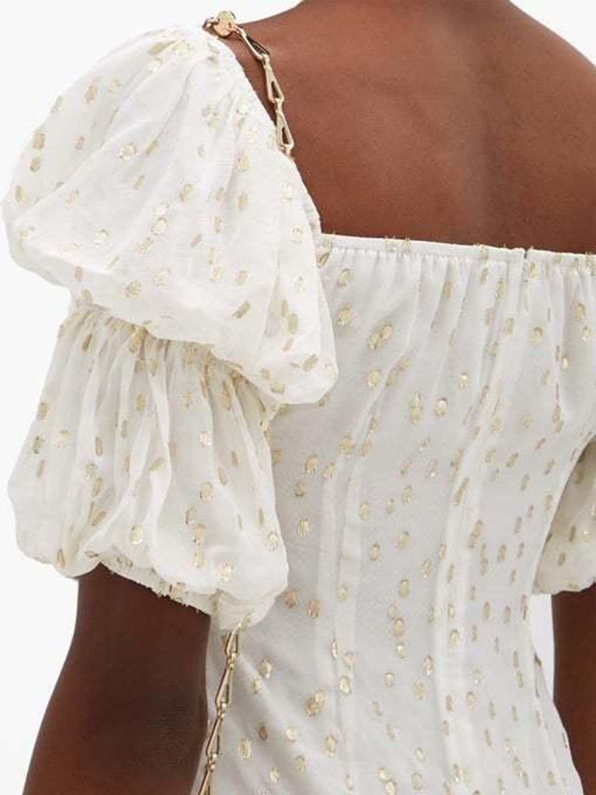 Rat & Boa Off-the-shoulder Metallic Fil Coupé Mini Dress White Size 6 - Image 3