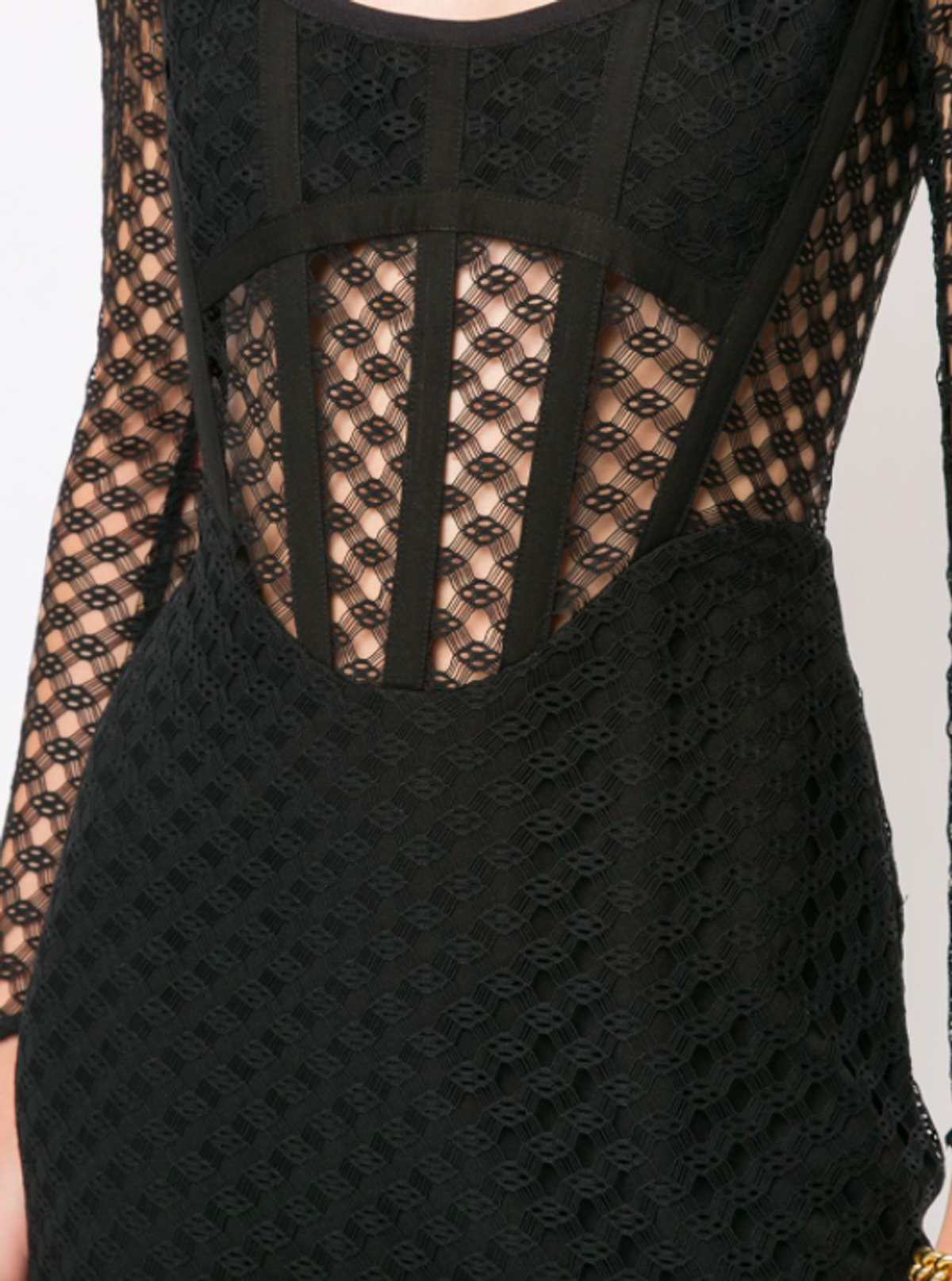 Dion Lee Mesh Sheer Asymmetric Dress Black Size 4 - Image 4