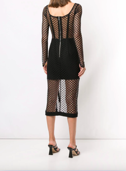 Dion Lee Mesh Sheer Asymmetric Dress Black Size 4 for rent on The Volte - image 3