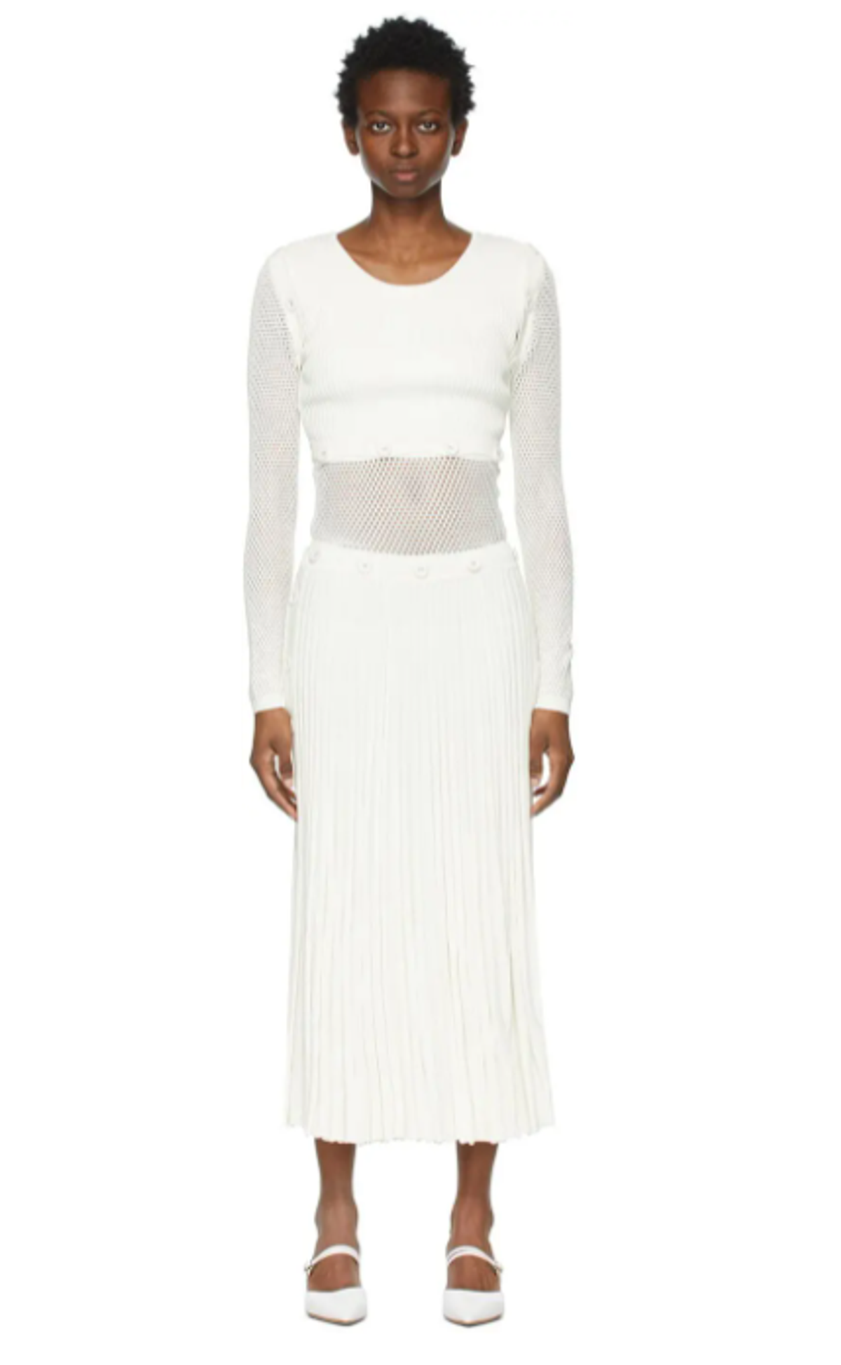 Christopher Esber Deconstructed Knit Dress White Size 8 - Image 1