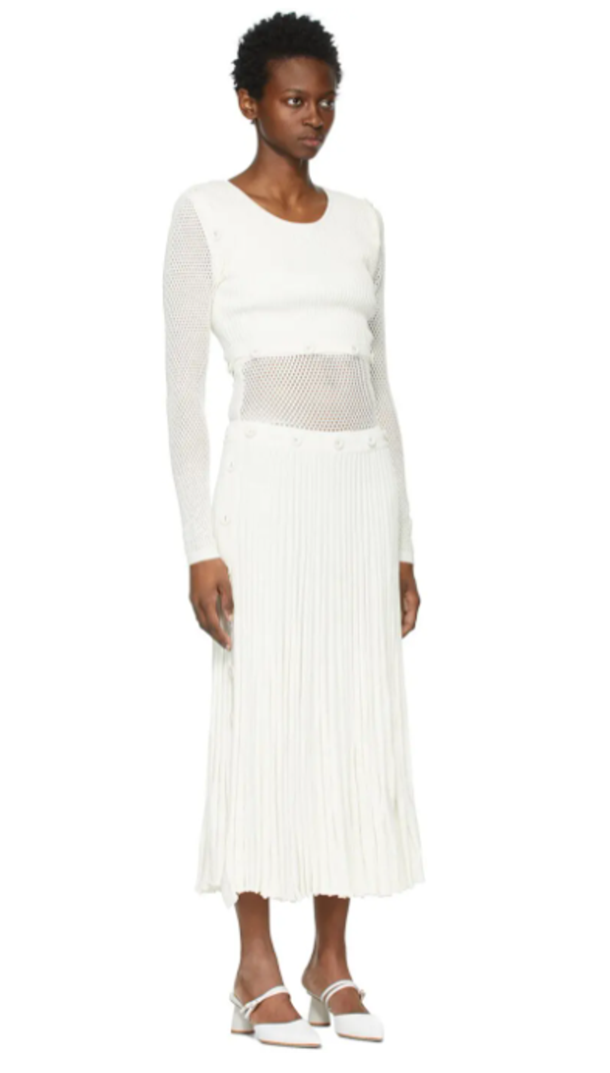 Christopher Esber Deconstructed Knit Dress White Size 8 - Image 2