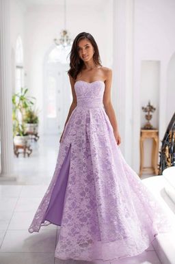 Alamour the Label Milia Lace Gown Dress Lilac Size 6 for rent on The Volte - image 1