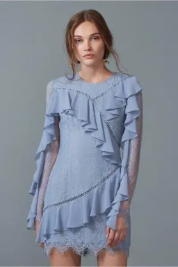 Keepsake the Label Better Days Long Sleeve Lace Dress Blue Size AU 6 for rent on The Volte - image 4