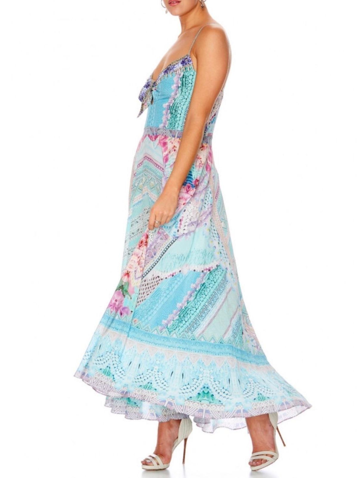 Camilla Garden State Long Dress With Tie Front Size 14 - Image 2