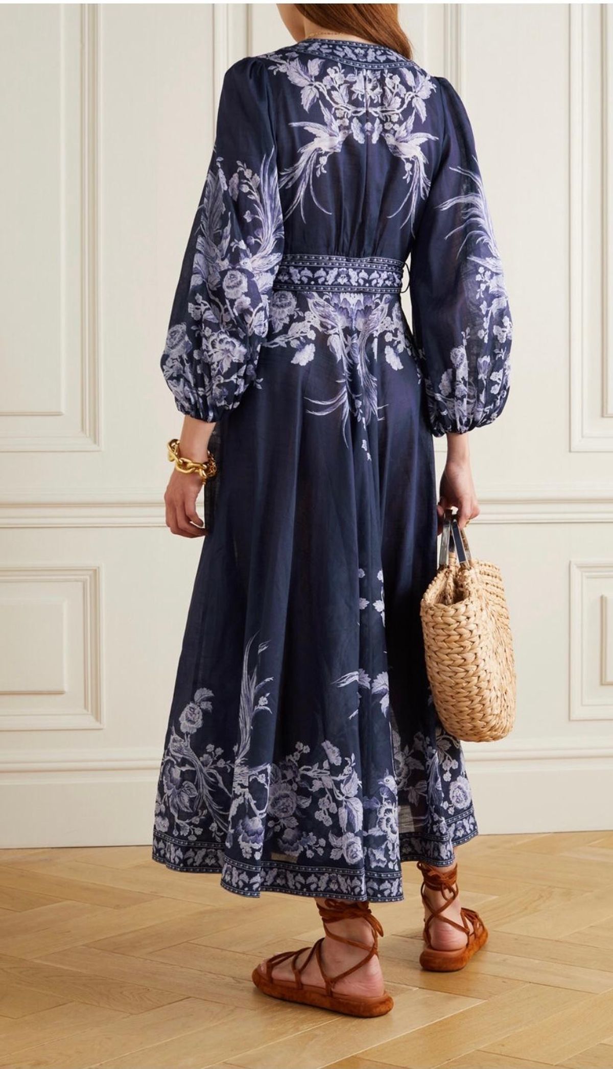 Zimmermann Aliane Blue Wrap Dress Print Size 16 (4) - Image 2