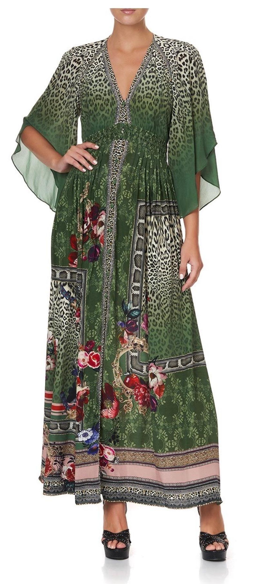 Camilla Tales of Time Long Dress with Smocked Waist Size L / AU 14 for rent on The Volte - main image