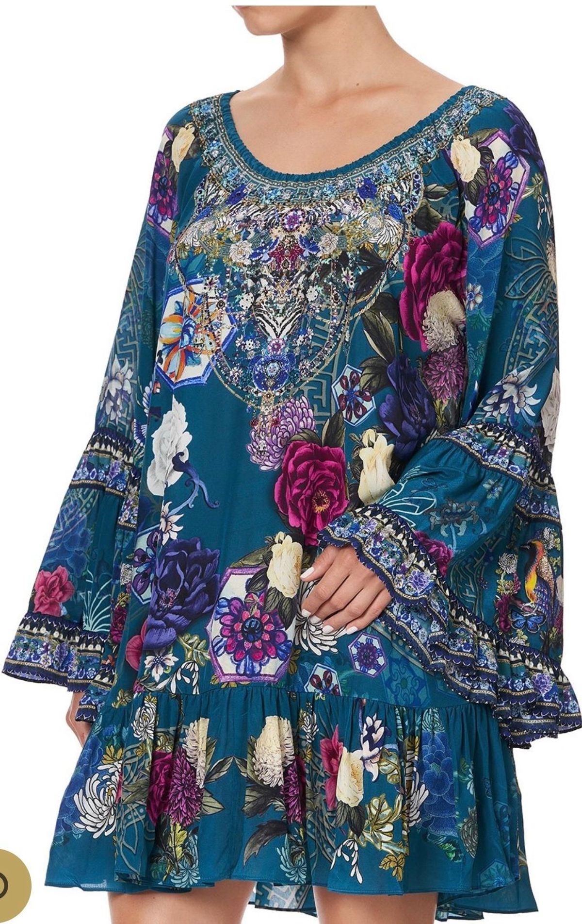 Camilla Lunar Gazing A Line Frill Mini Dress Size L / AU 14 - Image 7