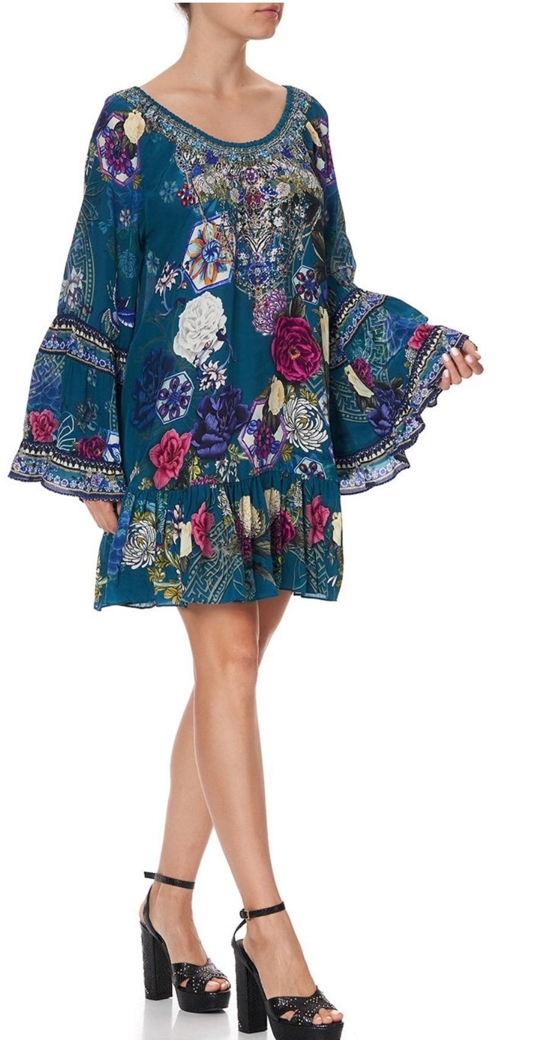 Camilla Lunar Gazing A Line Frill Mini Dress Size L / AU 14 for rent on The Volte - main image