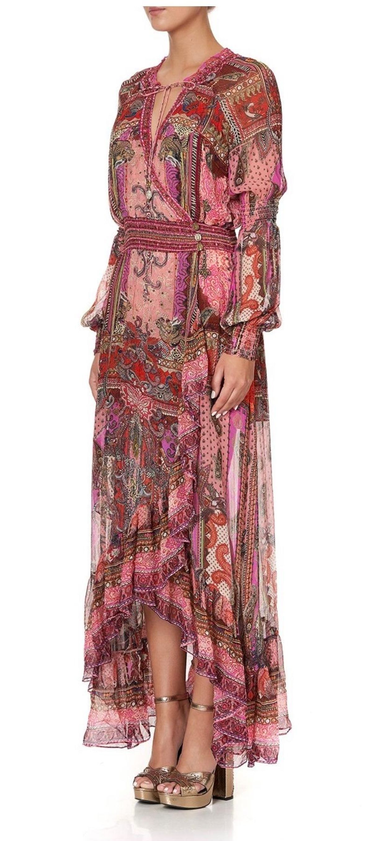 Camilla Lotus Lovers Blouson Sleeve Wrap Dress Size XL / AU 16 - Image 4