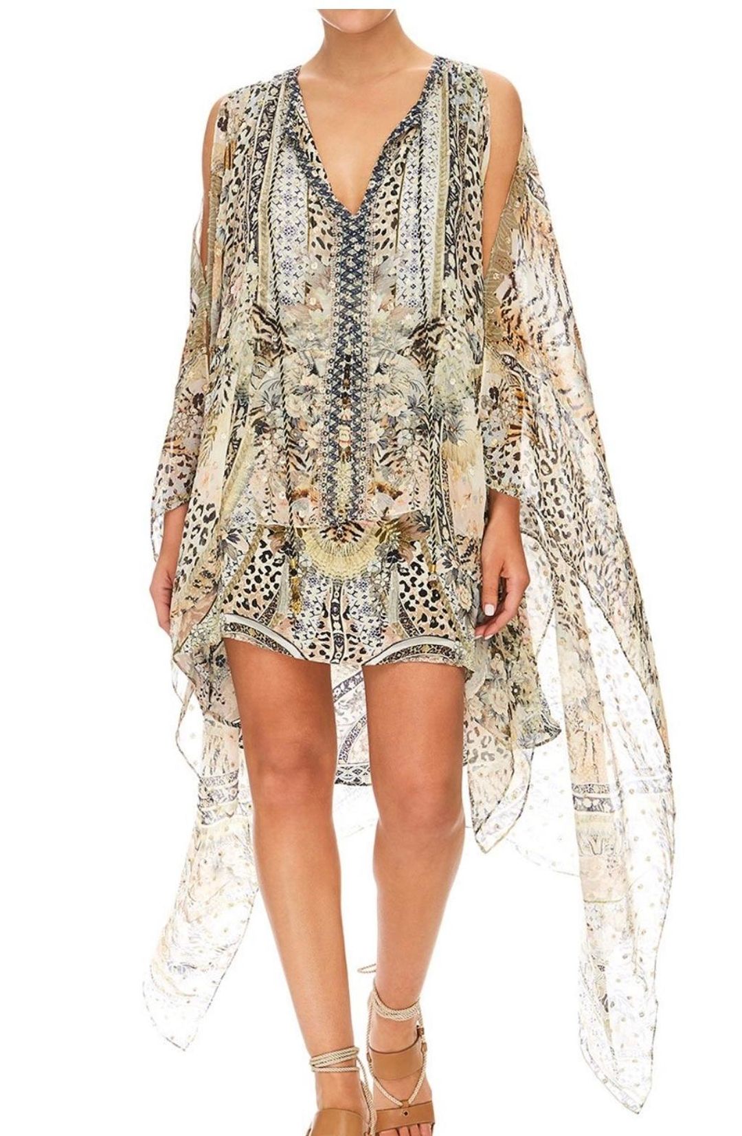 Camilla Moto Maiko Long Sheer Overlay Dress Print One Size for rent on The Volte - main image
