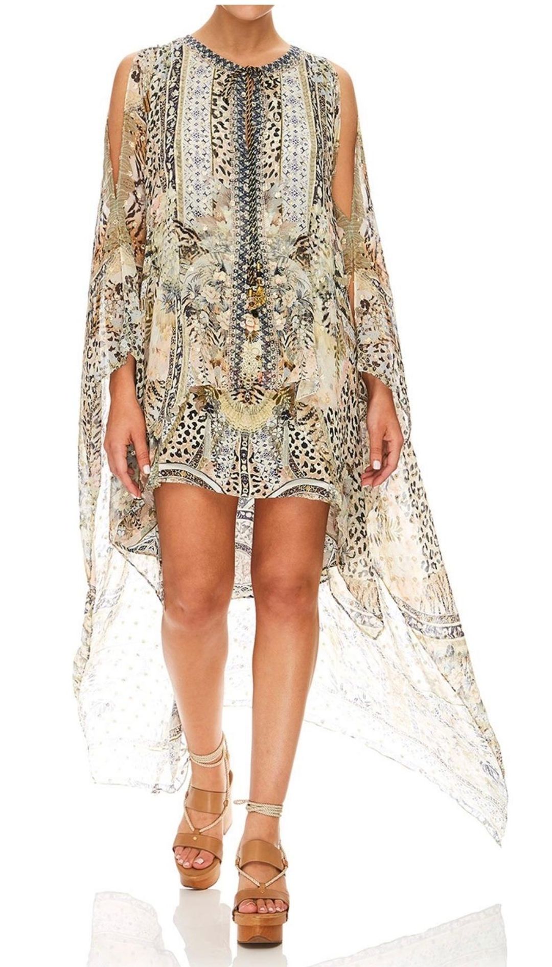 Camilla Moto Maiko Long Sheer Overlay Dress Print One Size for rent on The Volte - main image