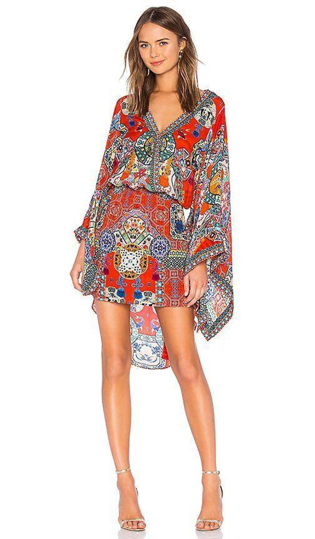 Camilla 'Found in Translation' V-neck Kimono Dress with Tie Size 14 for rent on The Volte - main image