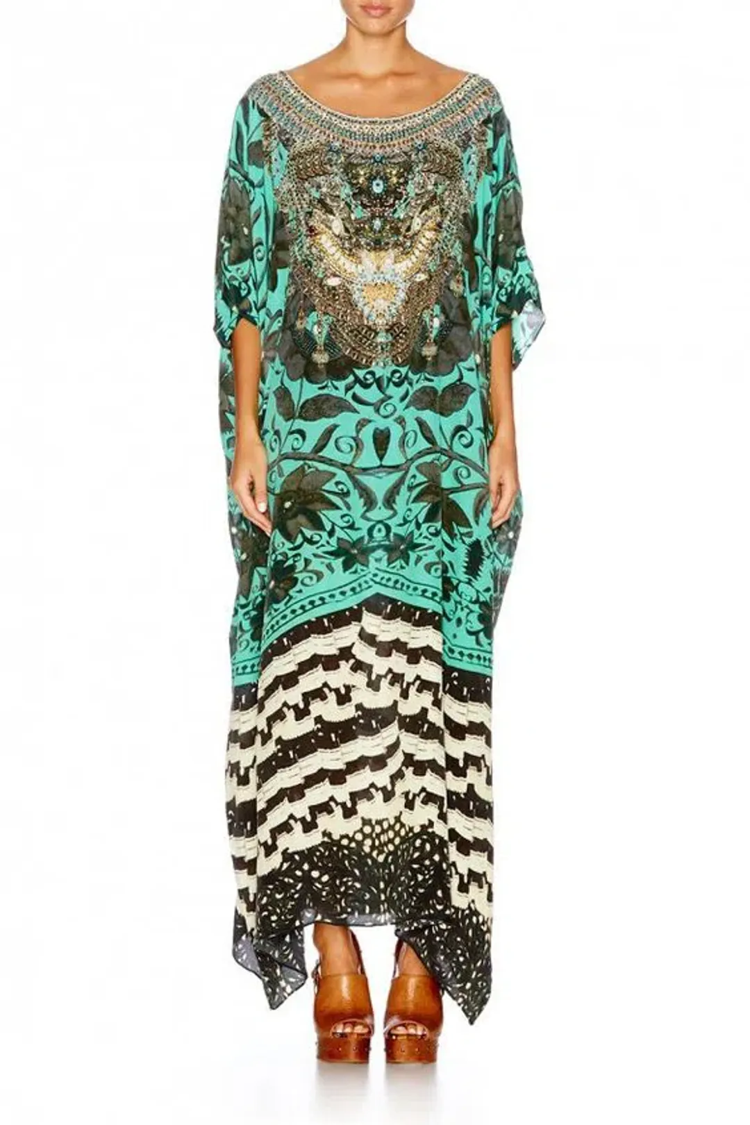Camilla Sacromonte Round Neck Kaftan Print One Size for rent on The Volte - main image