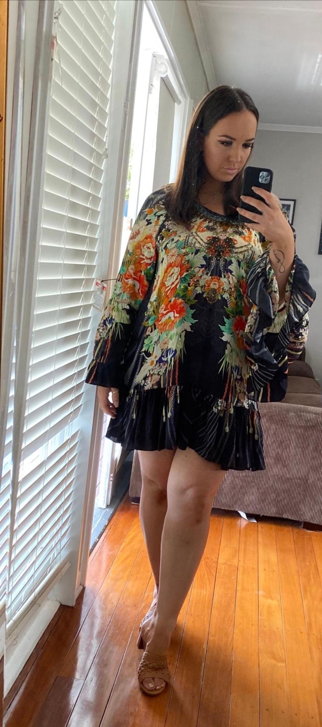 Camilla 'Queen of Kings' A-line frill dress Size L for rent on The Volte - main image