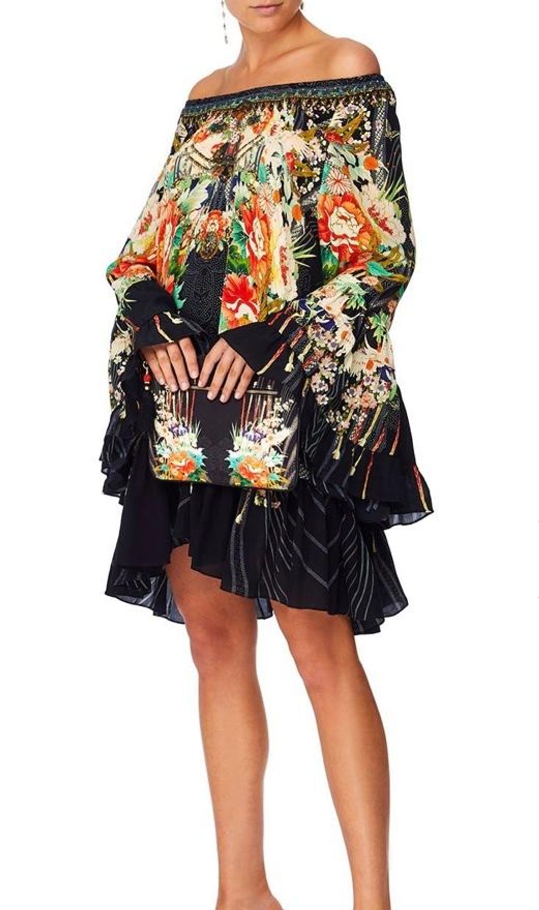 Camilla 'Queen of Kings' A-line frill dress Size L for rent on The Volte - main image