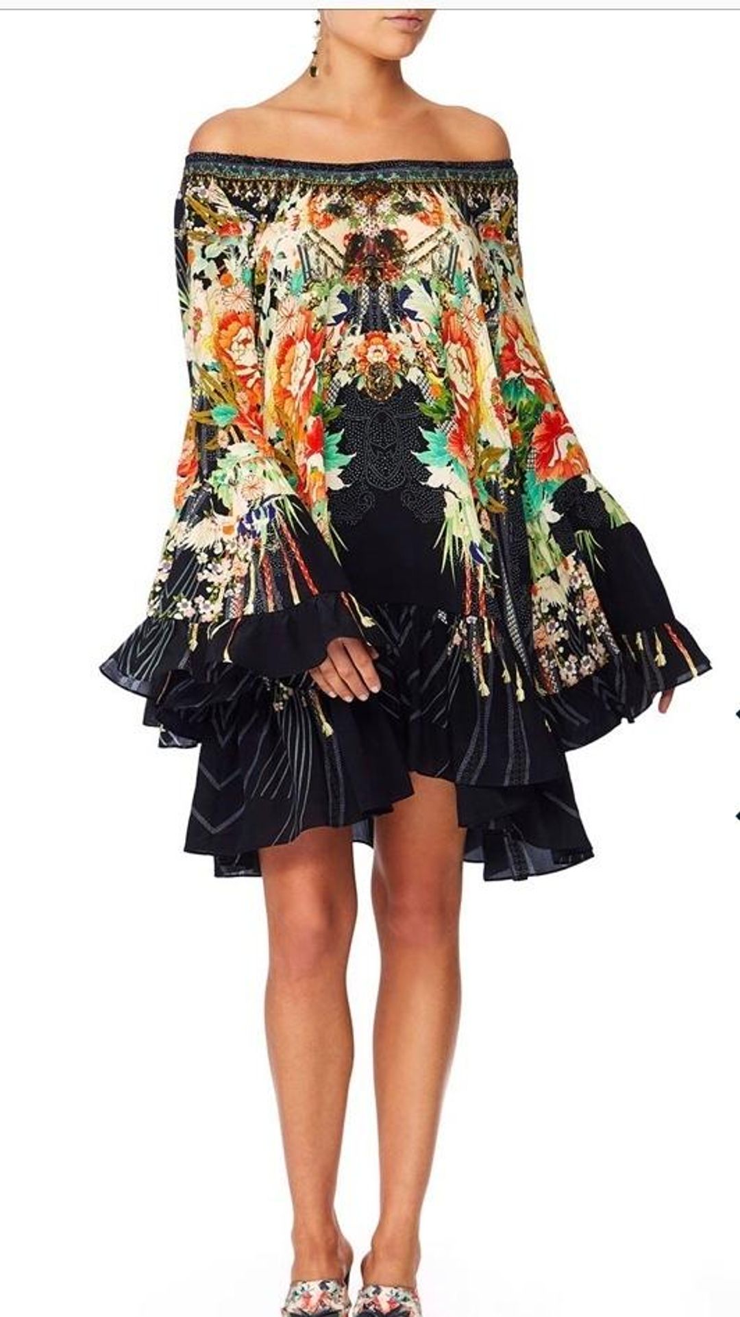 Camilla 'Queen of Kings' A-line frill dress Size L for rent on The Volte - main image