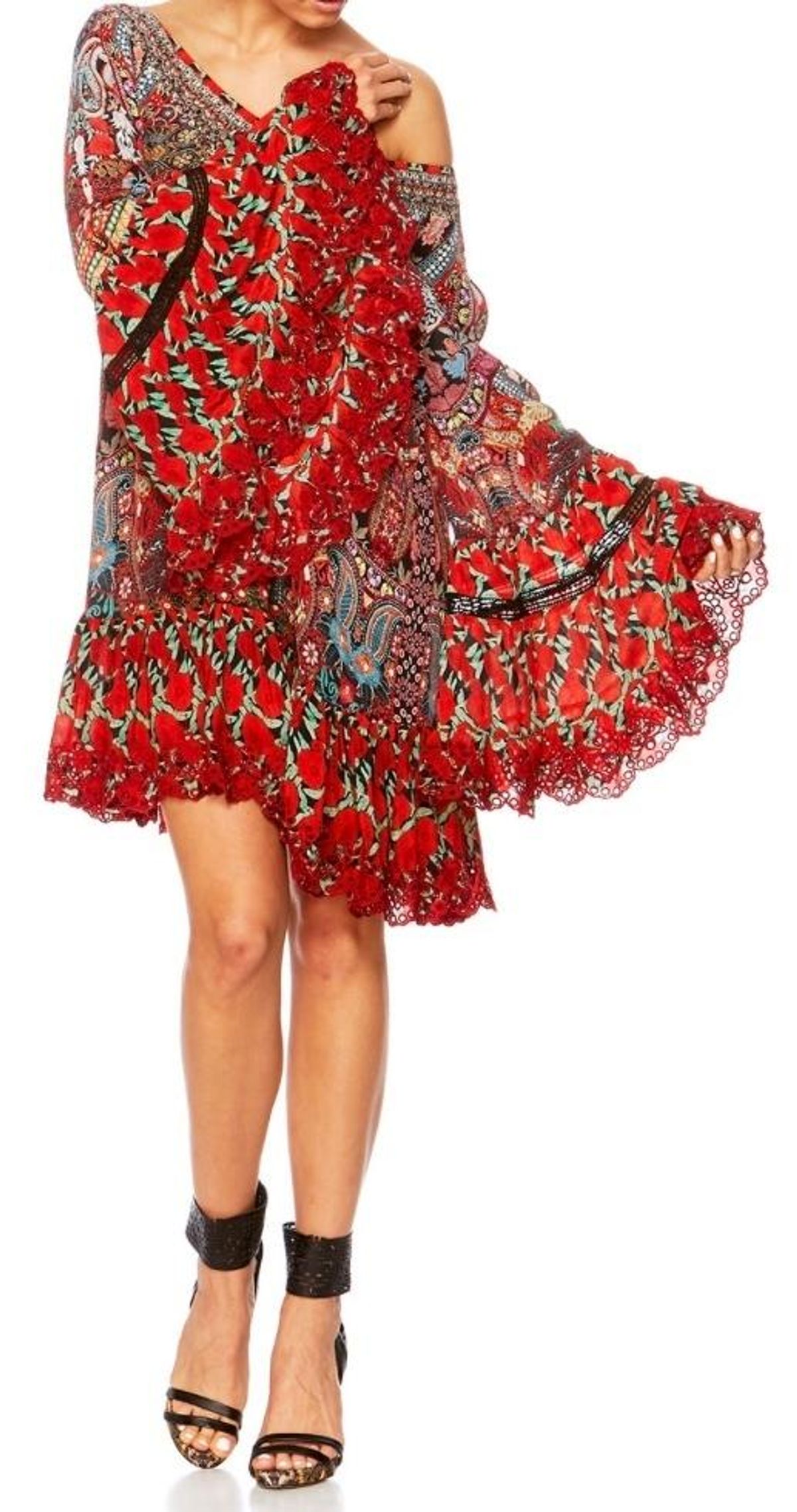 Camilla Queen Alika A Line Frill Dress Print Size 12 - Image 4