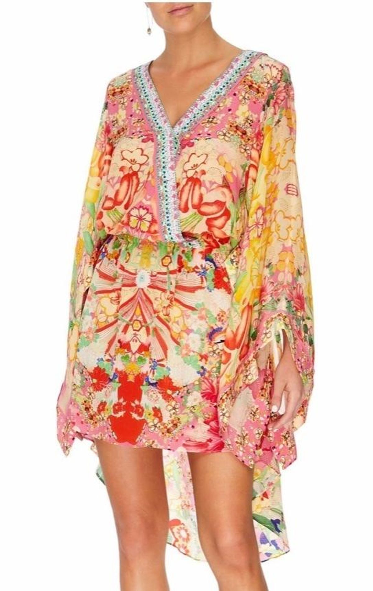 Camilla Kimono Kisses V neck Kimono Mini Dress With Tie Size 14 - Image 6