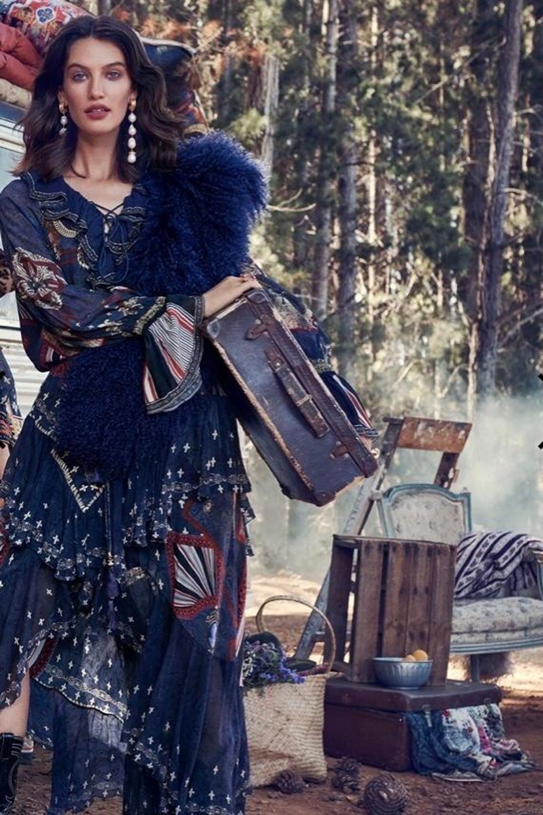 Camilla 'This Charming Woman' double frill skirt and lace up frill blouse Size 14 for rent on The Volte - main image