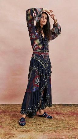 Camilla 'This Charming Woman' double frill skirt and lace up frill blouse Size 14 for rent on The Volte - image 3