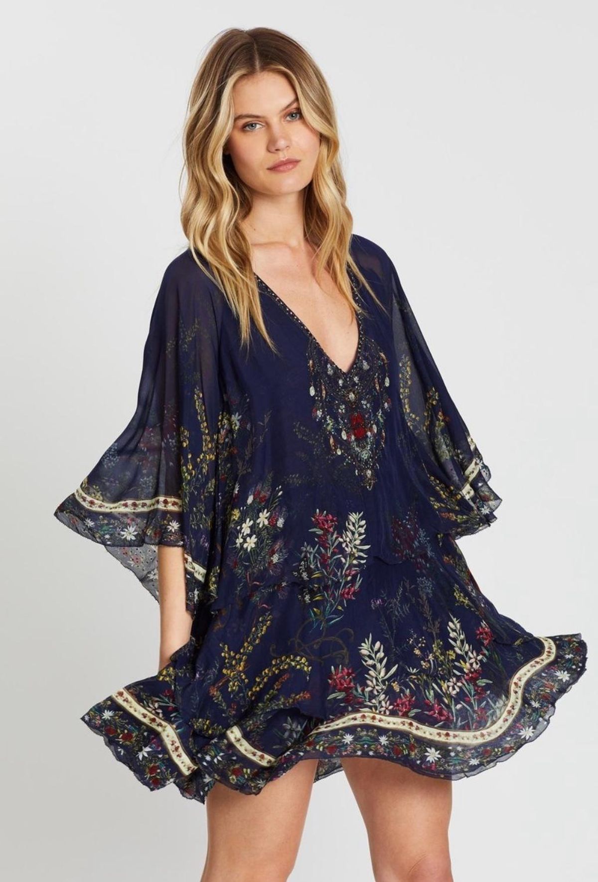 Camilla Wings in Arms Layered Frill Short Dress Print Size 12 - Image 3