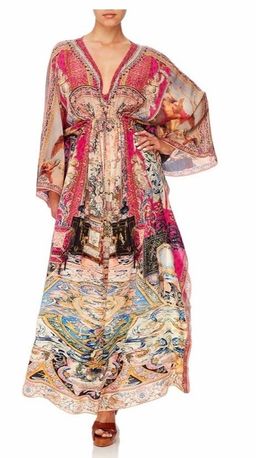 Camilla Lounge Hour V Neck Kaftan with Tie Waist One Size for rent on The Volte - image 5