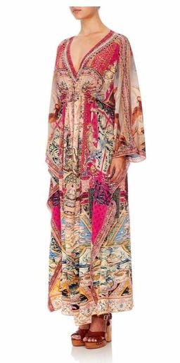 Camilla Lounge Hour V Neck Kaftan with Tie Waist One Size for rent on The Volte - image 4