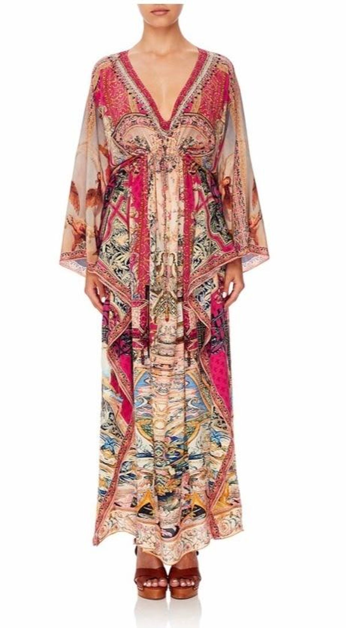 Camilla Lounge Hour V Neck Kaftan with Tie Waist One Size - Image 2