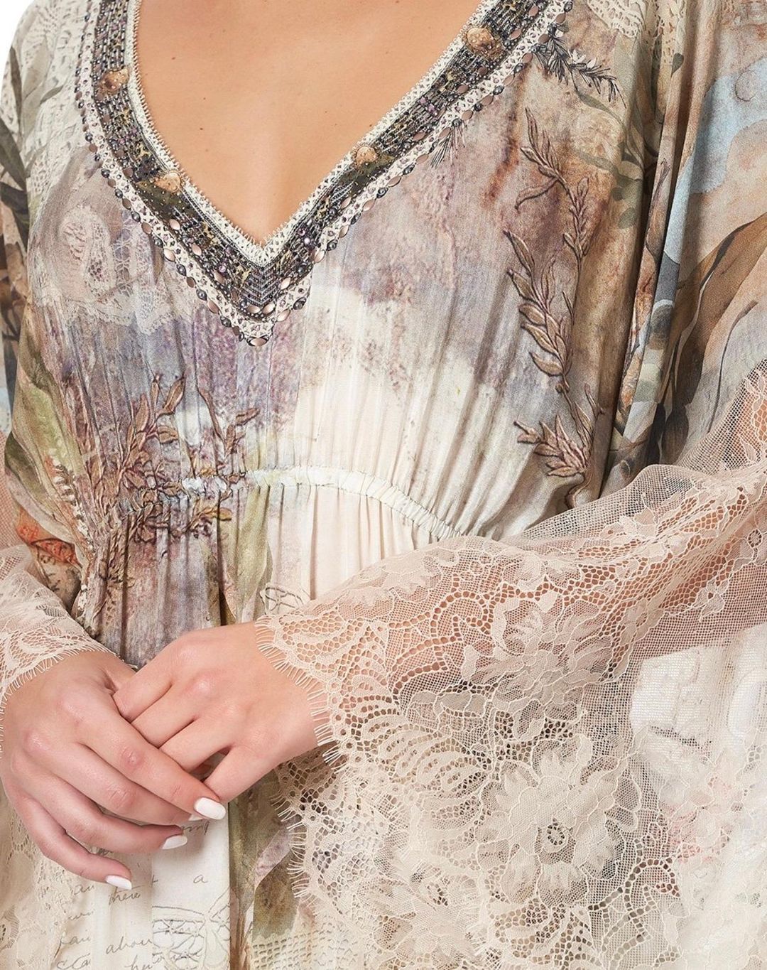 Camilla Letters from Hilda Lace Panel Dress Print Size 14 for rent on The Volte - main image