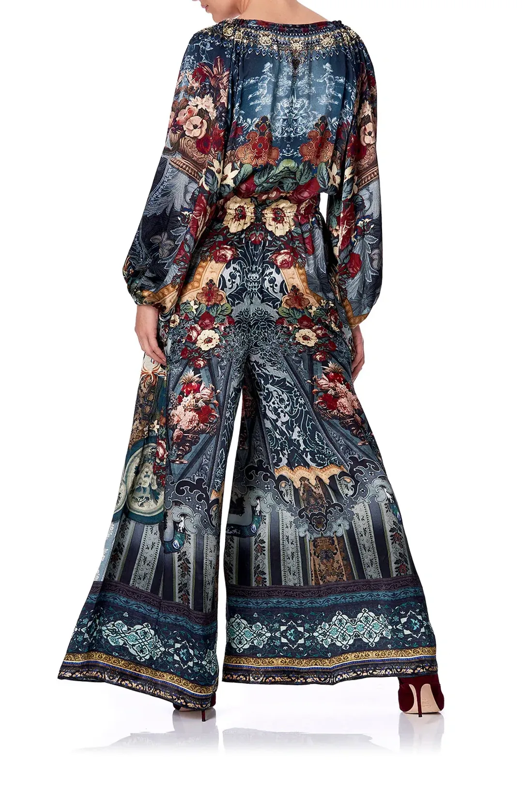 Camilla Hotel Boheme Jumpsuit with Blouson Sleeve Print Size L for rent on The Volte - main image