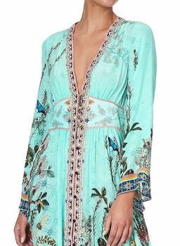 Camilla Millas Backyard Kimono Sleeve Dress With Shirring Detail Print Size L for rent on The Volte - image 5