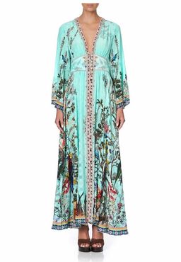 Camilla Millas Backyard Kimono Sleeve Dress With Shirring Detail Print Size L for rent on The Volte - image 4
