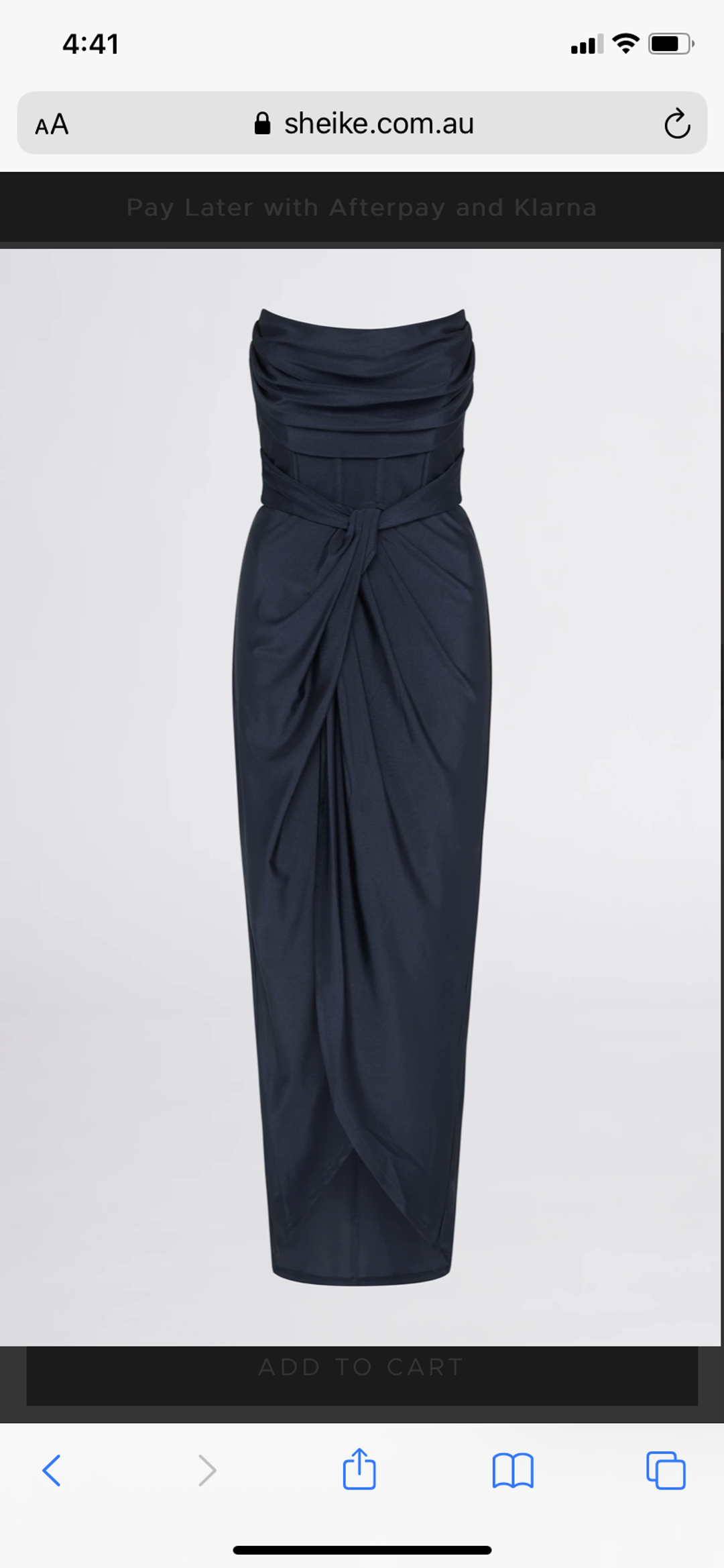 Shieke Ink Jersey Midi Dress Blue Size 6 for rent on The Volte - main image