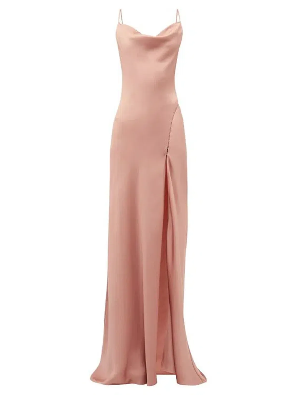 Jonathan Simkhai Cowl Neck Charmeuse Slip Dress Pink Size 6 for rent on The Volte - main image