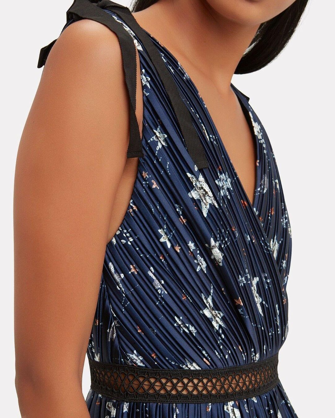 Self Portrait Star Satin Printed Midi Dress for rent on The Volte - main image