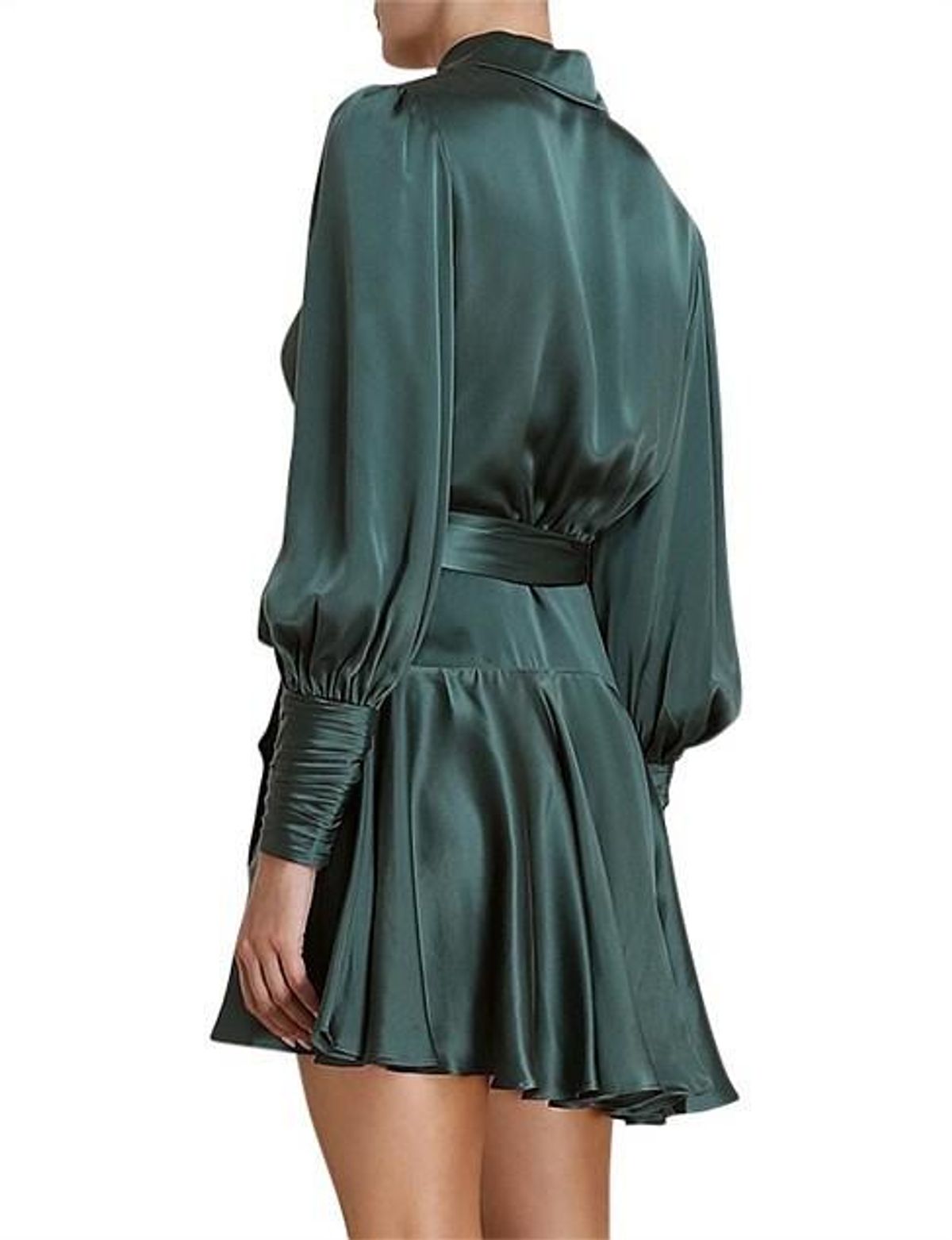 Zimmermann / Silk Mini Wrap Dress / Green / Size 16 / Zim Size 4 - Image 3