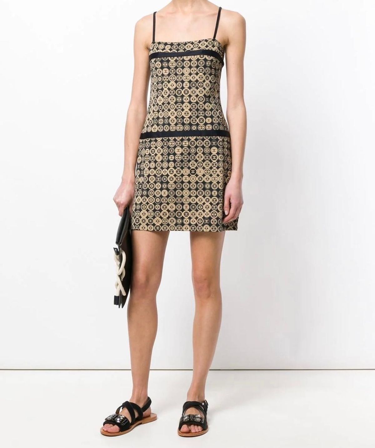 Chanel Logo Coin Medallion Dress Print Size 8 - Image 1
