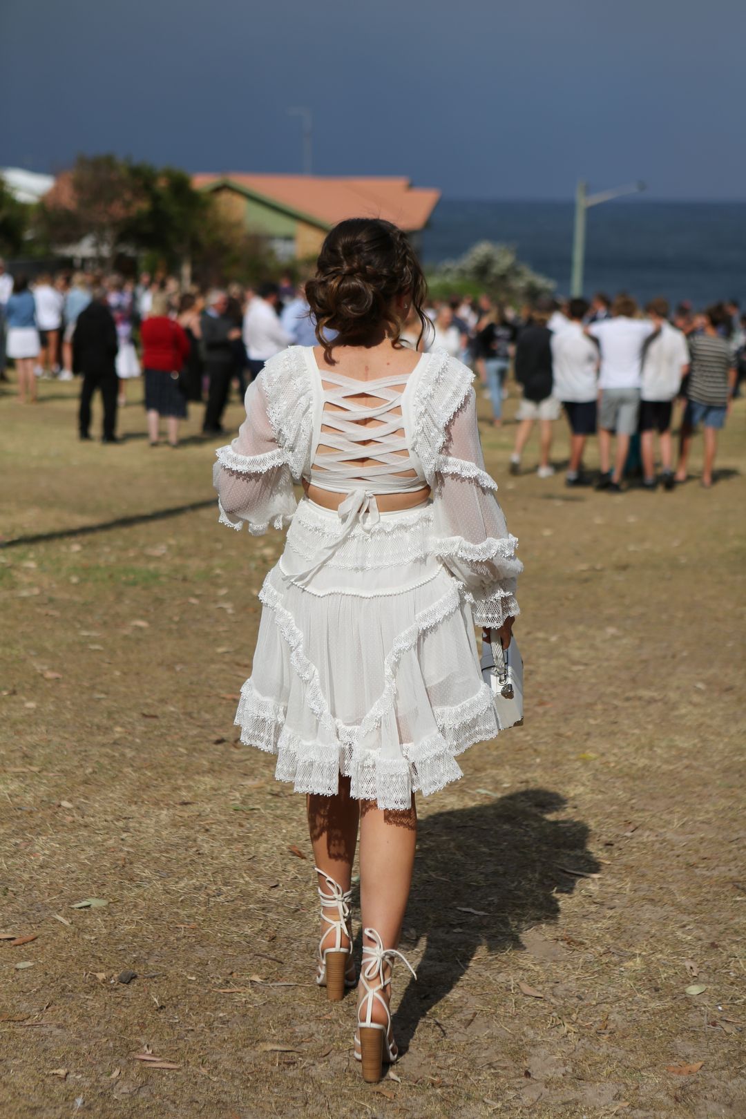 Zimmermann Suraya Cut Out Dress Ivory Size 8 for rent on The Volte - main image