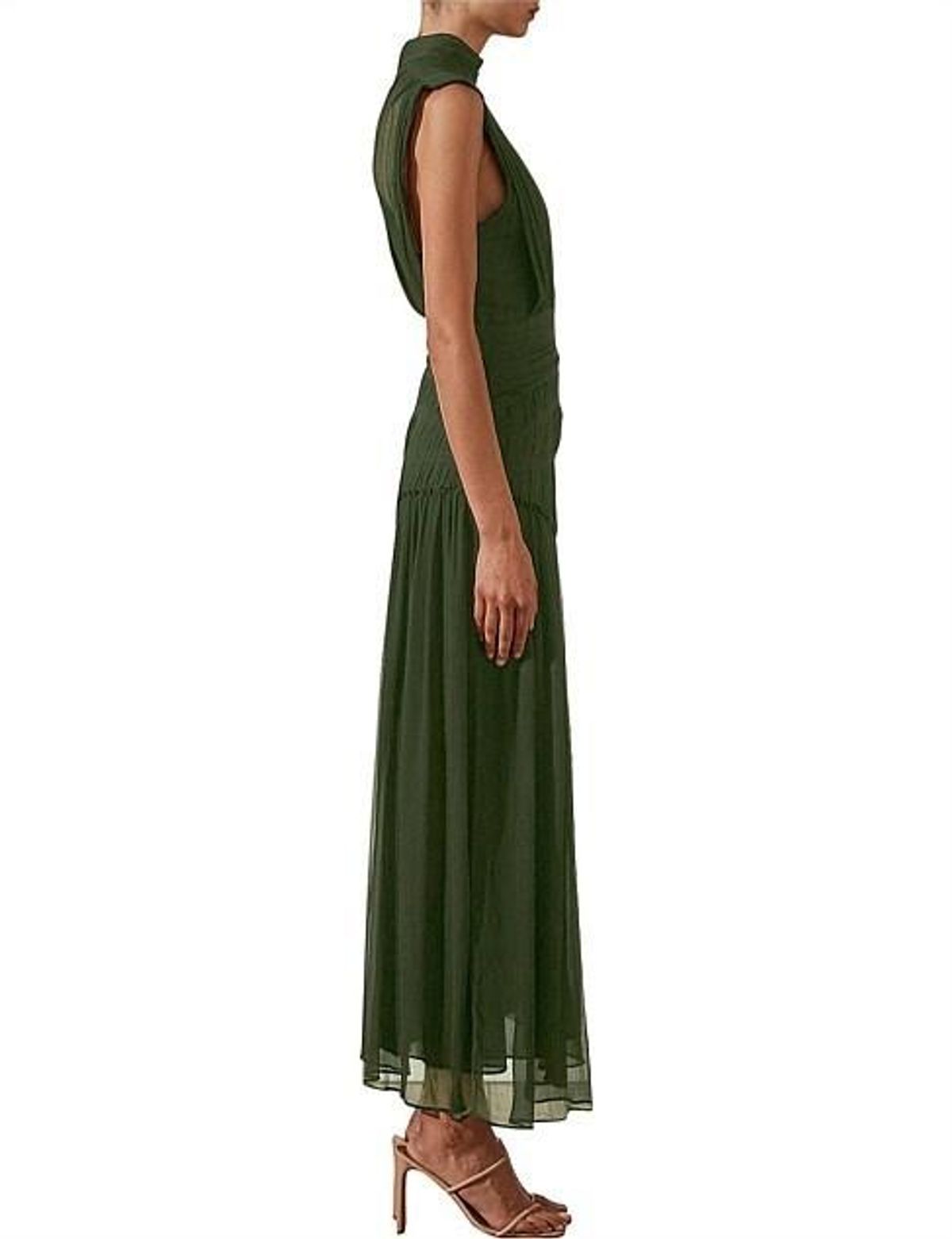 Shona Joy Clemence High Neck Maxi Dress Green - 10 - Image 3
