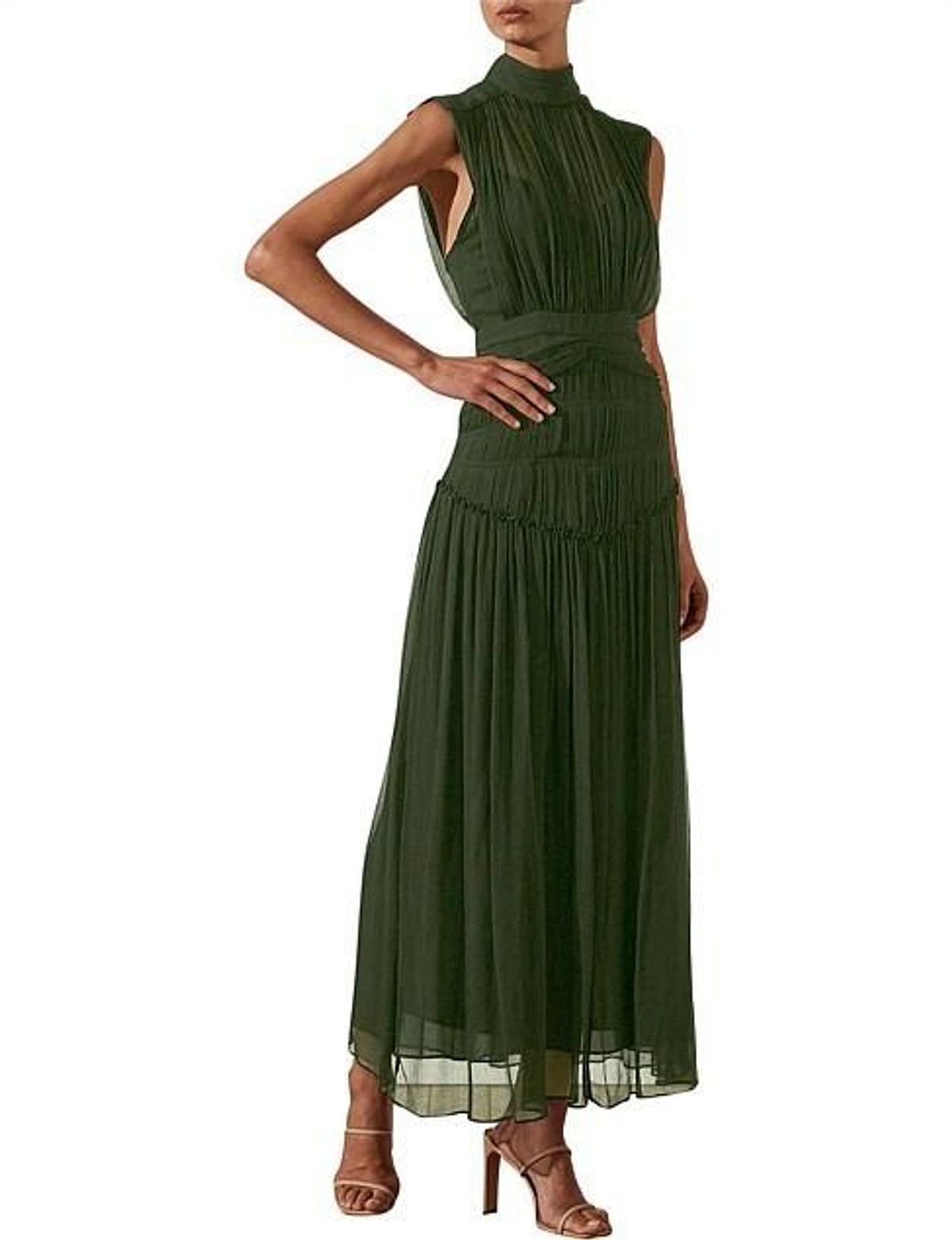 Shona Joy Clemence High Neck Maxi Dress Green - 10 - Image 2