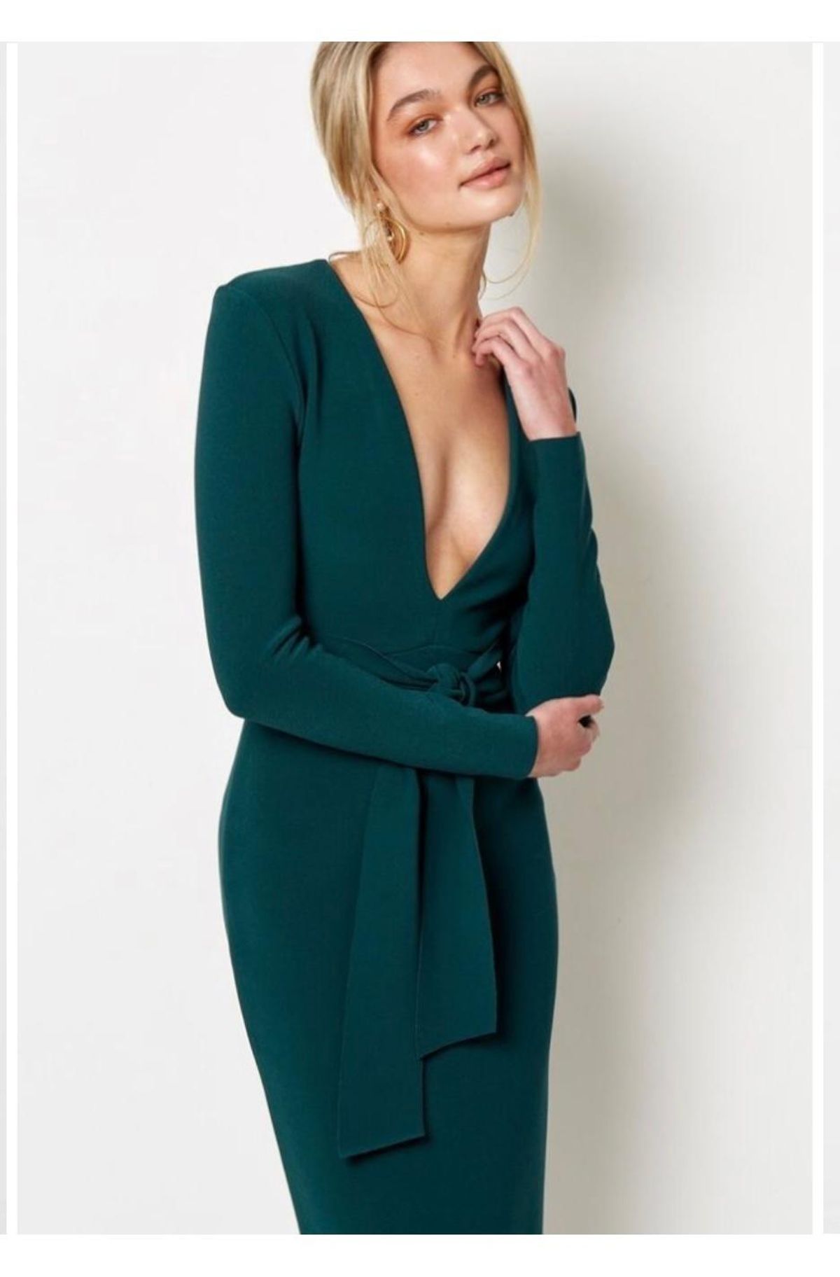 Tasha Midi Dress in Emerald - Image 5